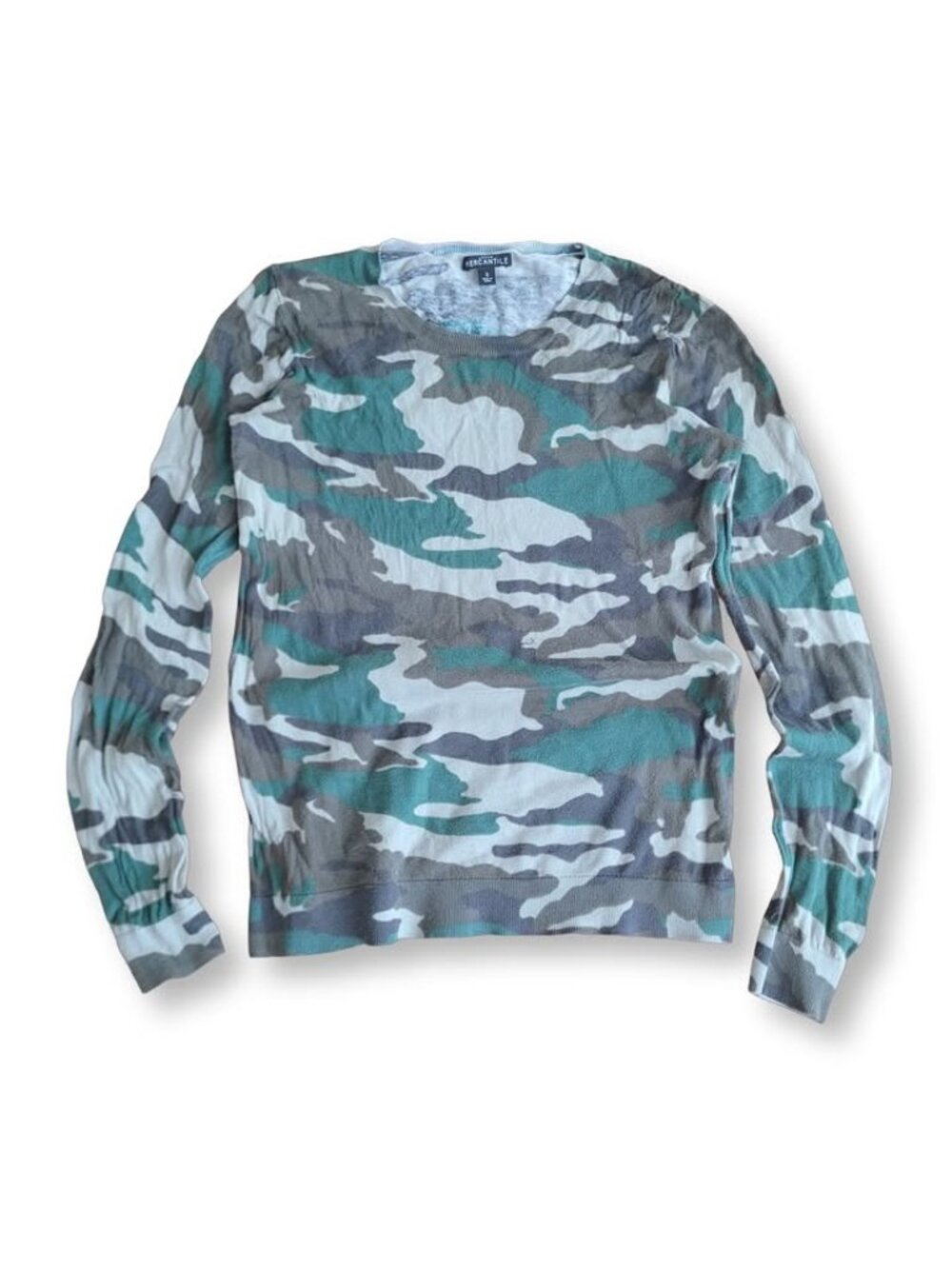 JCREW Camouflage Crewneck Cotton Knit Sweater (S)